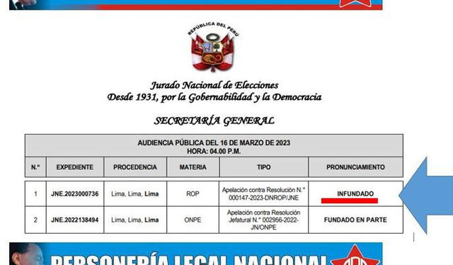 JNE declara infundada apelación de tacha presentada contra el Partido Aprista Peruano. Foto: Redes/APRA   