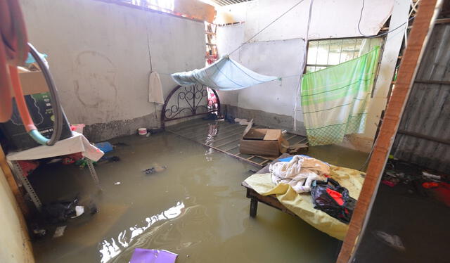  Viviendas quedaron inundadas a consecuencia de las precipitaciones. Foto: Municipalidad de Piura    