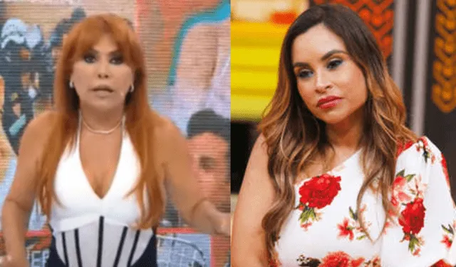  Magaly Medina delata a Ethel Pozo en apoyo social. Foto: composición LR/ captura de ATV/ captura de América TV<br><br>    