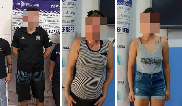  Los tres detenidos por robo de bebé en Hospital Diego Paroissien. Foto: composición LR/Infobae   