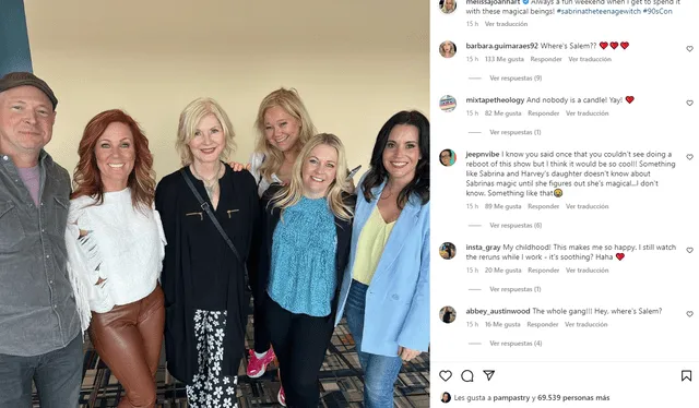 Melissa Joan Hart publicó una foto con el elenco de "Sabrina, la bruja adolescente". Foto: Instagram / Melissa Joan Hart   