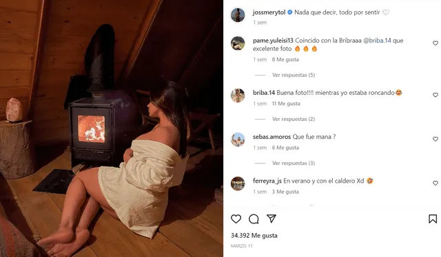  Jossmery Toledo desactiva comentarios en Instagram. Foto: Instagram/Jossmery Toledo    