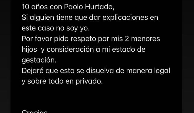  Rosa Fuentes, esposa de Paolo Hurtado da a conocer que puso fin a su matrimonio con el jugador.   