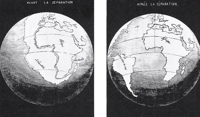  Mapas del siglo XIX que sugieren cómo se separaron América y África hace millones de años. Foto: Snider-Pellegrini/Wikimedia Commons    