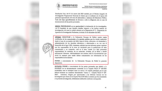  La FPF deberá ceder toda la documentación con respecto a los derechos de televisión relacionada con el desarrollo de la Liga 1 2023.    