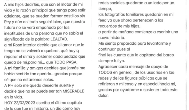  Rosa Fuentes reflexiona tras fin de su matrimonio con Paolo Hurtado. Foto: Instagram   