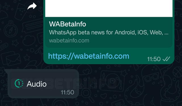 Notas de voz de WhatsApp que solo pueden escucharse una vez. Foto: WABetaInfo   