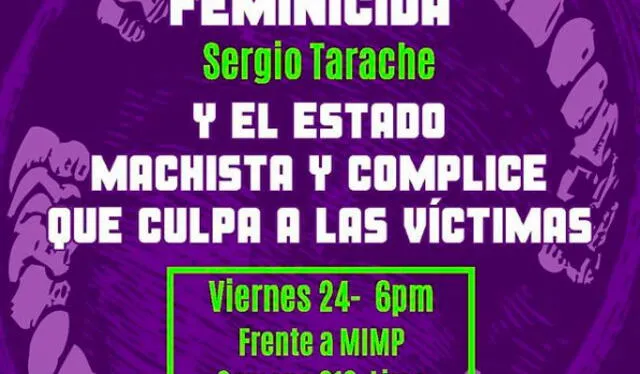 Se convoca a plantón frente al MIMP este 24 de marzo. Afiche: fueguita.feminista   