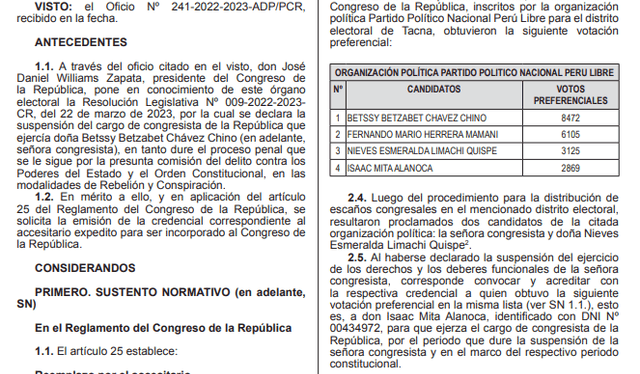 JNE invoca a Isaac Mita Alanoca para que asuma como congresista de la República. Foto: El Peruano   
