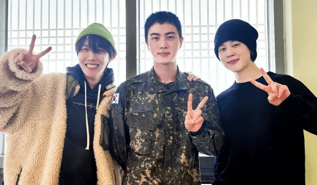  J-Hope y Jimin visitaron a Jin el Ejército el 4 de marzo. Foto: Instagram/jin    