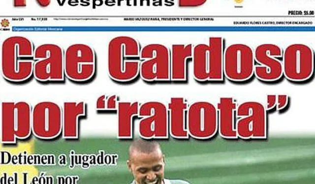 La portada del diario mexicano que acusó a Josías Cardoso por el hurto del perfume. Foto: Soy Fiera   