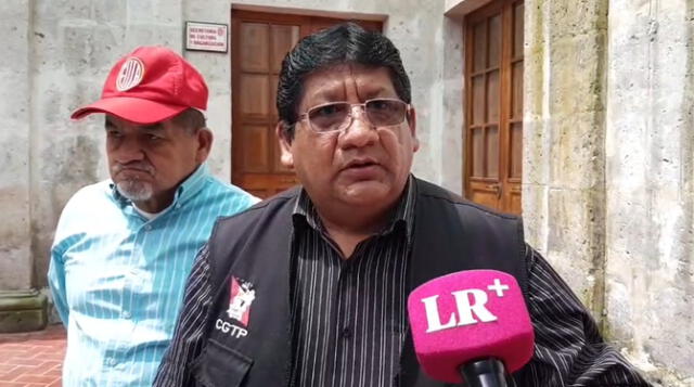  Secretario general de la Federación Departamental de Trabajadores de Arequipa (FDTA), José Luis Chapa Díaz. Foto: Wilder Pari/URPI-LR<br><br>  