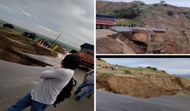  Carretera quedó destrozada tras intensas lluvias. Foto: Juan Nunura    