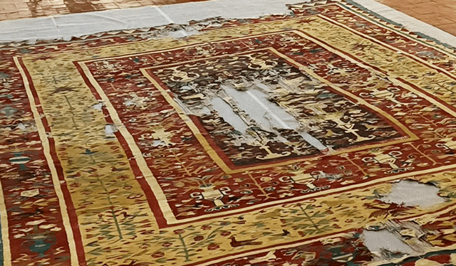 La alfombra de Túpac Amaru II necesita una restauración. Foto: DDC Cusco   