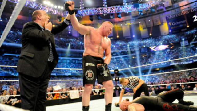 Brock Lesnar tras romper la racha de The Undertaker. Foto: WWE   