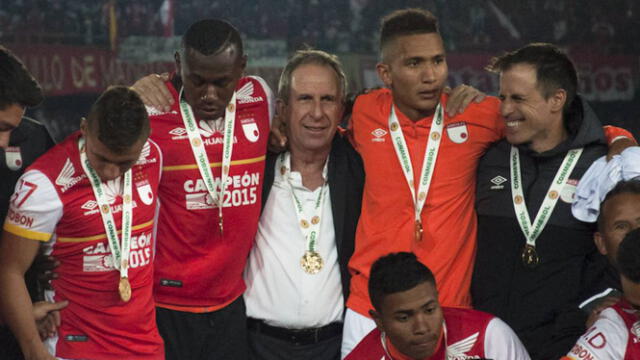 Gerardo Pelusso ganó su único título internacional con Independiente Santa Fe en 2015. Foto: Santa Fe 