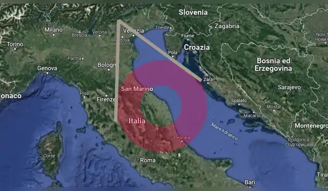  Ubicación del elfo que se vio el 27 de marzo de 2023. Foto: Valter Binotto 
