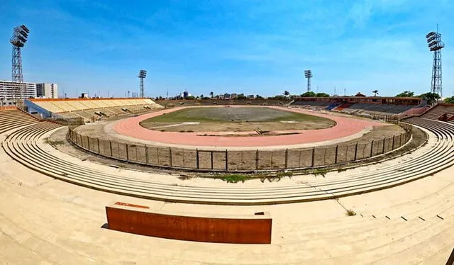   Estadio Elías Aguirre. En enero, el gobernador regional de Lambayeque resaltó la necesidad de que su ciudad reciba este torneo. Foto: Andina   