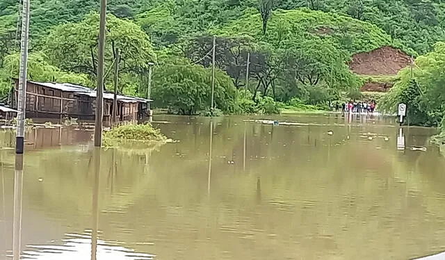  Rio Piura arrasa con ciento de hectareas de sembríos. Foto: Juan Nunura.    