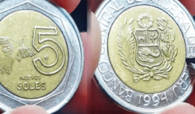  Las monedas de S/5 de 1994 pueden llegar a valer hasta S/50. Foto: composición LR/ Numismática Inca/TikTok   