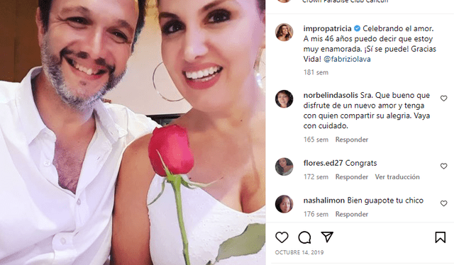 Patricia Portocarrero anunció su noviazgo con Fabrizio Lava en el 2019. Foto: captura/Instagram   