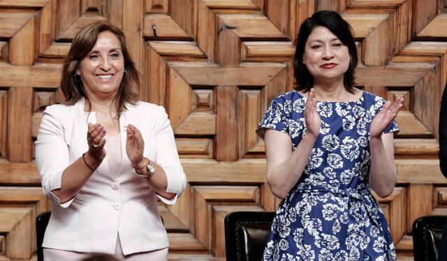  Dina Boluarte y canciller Ana Cecilia Gervasi. Foto: Presidencia   