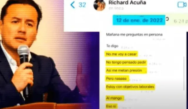  La conversación de Richard Acuña y Camila Ganoza que lo pone en evidencia. Foto: captura de ATV/"Magaly TV, la firme"   