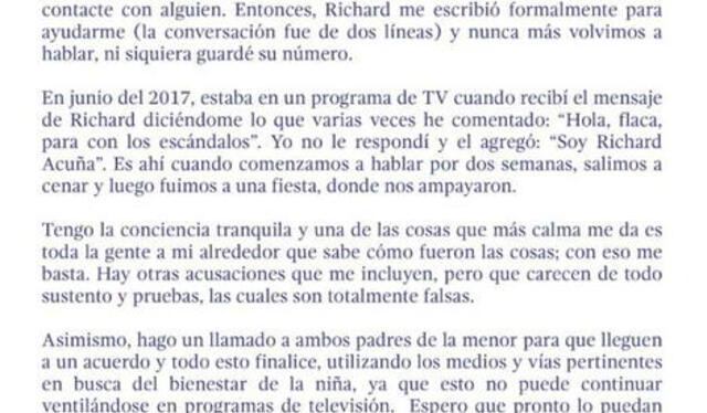  Brunella Horna espera que Richard Acuña y Camila Ganoza concilien. Foto: Instagram/Brunella Horna   