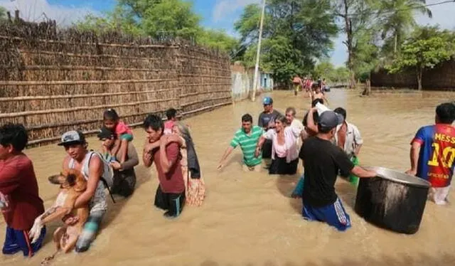 El distrito de Catacaos es uno de los más afectados por las lluvias. Foto: Radio TV Catacaos.   
