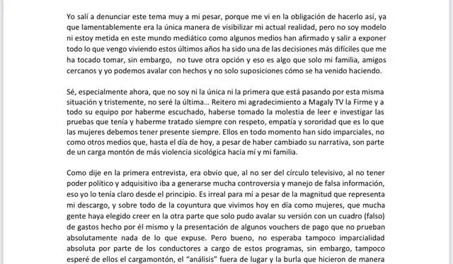  Camila Ganoza afirma recibir críticas por exponer a Richard Acuña. Foto: Instagram/Camila Ganoza   