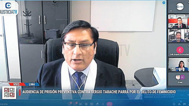  Audiencia. Juez Cristóbal Solís dictó nueve meses de prisión preventiva para el feminicida. Foto: Justicia TV   
