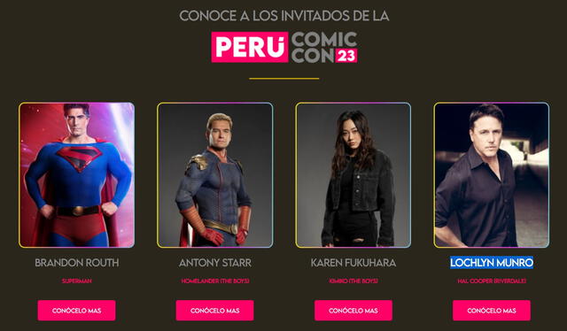  Invitados principales de la Peru Comic Con 2023. Foto: Peru Comic Con 2023   