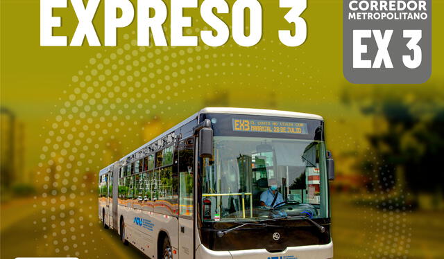  El Expreso 3 beneficiará a más de 16.000 usuarios por día. Foto: ATU 