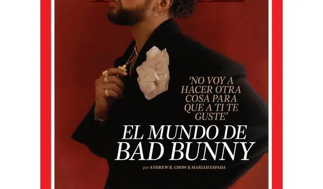  Bad Bunny como primer cantante en lograr una portada en español en la revista Time. Foto: difusión