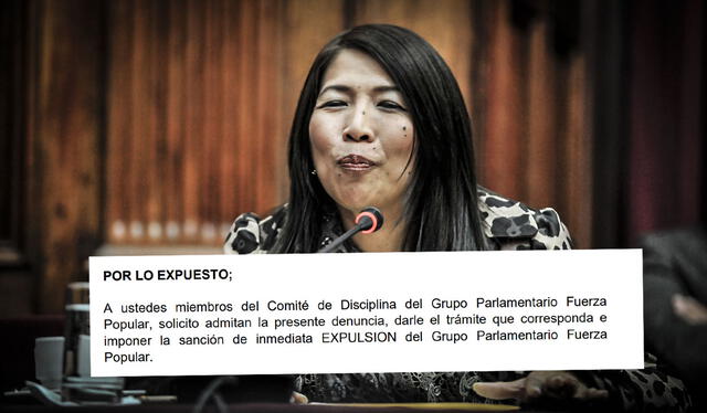  Piden expulsar a María Cordero de la bancada Fuerza Popular. (Foto composición: La República) 