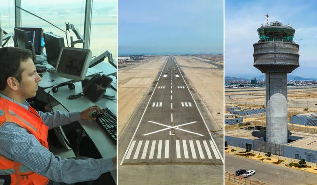  Nueva torre y segunda pista de aterrizaje forman parte de la megaobra de ampliación del Aeropuerto Jorge Chávez. Foto: Composición LR/MTC   