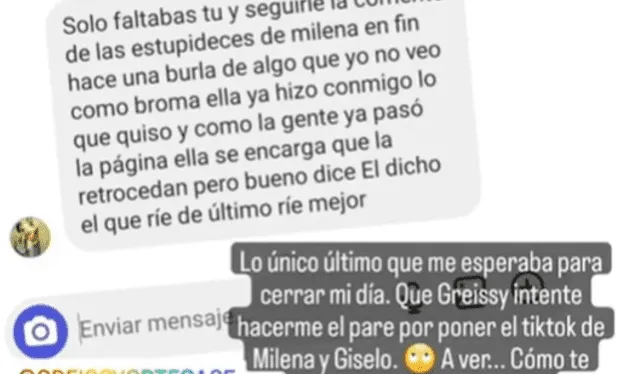  Samuel Suárez y Greissy Ortega intercambian palabras por Instagram. Foto: Instagram/Instarándula   