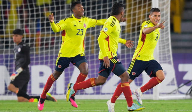 Colombia clasificó al Mundial Sub-20 2023 a través del Sudamericano de la categoría. Foto: AFP   