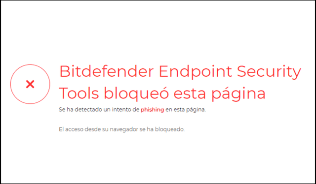  Nuestro antivirus detectó que se trata de un intento de 'phishing'. Foto: captura de la web    