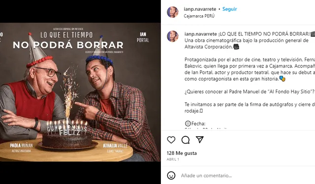 Publicación de película. Foto: Instagram/@ianp.navarrete   