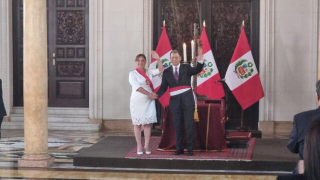 Dina Boluarte juramentó a Daniel Maurate como nuevo ministro de Justicia en reemplazo de José Tello. Foto: Presidencia.   