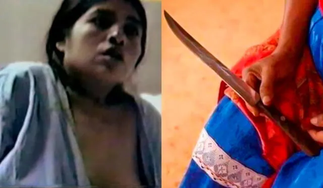 Inés Ramírez, pese a cortarse con un cuchillo de gran tamaño, no tocó órganos vitales. Foto: composición LR/captura de YouTube   