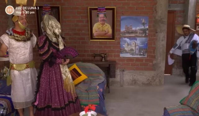  Los González presentaron vestuarios típicos de nuestro país en su experiencia de 'turismo vivencial'. Foto: Captura América TV.    