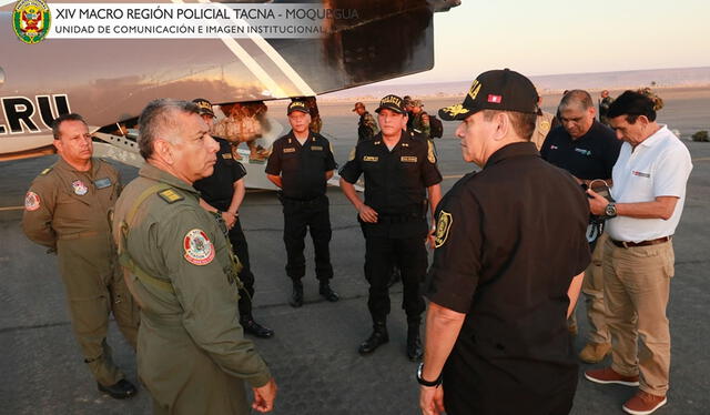  Autoridades policiales y militares llegaron a Tacna. Foto: PNP    