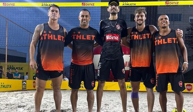 Leandro Franco en un evento de fútvoley con su marca Athleta. Foto: Instagram/Leandro Franco 