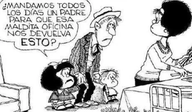 Mafalda y su padre. Foto: Twitter   