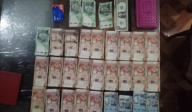 Los efectivos incautaron cerca de 27.000 soles. Foto: PNP Los efectivos incautaron cerca de 27.000 soles. Foto: PNP