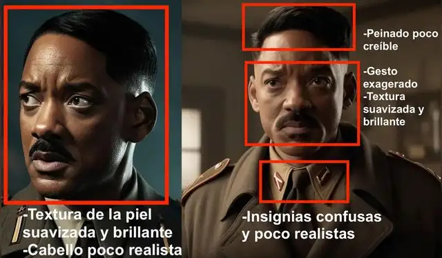 Análisis de las imágenes hechas con IA. Foto: composición / captura de Facebook Análisis de las imágenes hechas con IA. Foto: composición / captura de Facebook