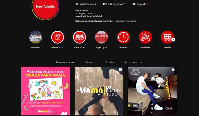 Instagram oficial de New Athletic. Foto: captura de pantalla 