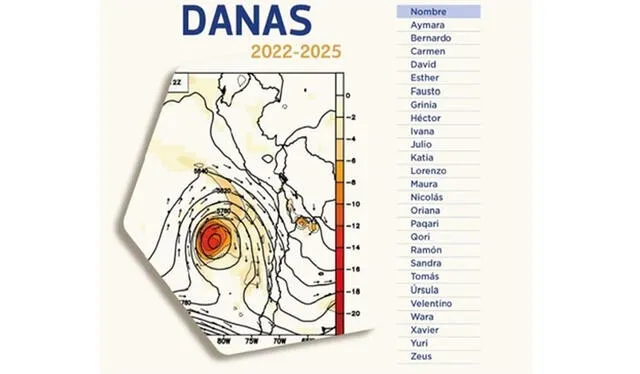  El Senamhi compartió la lista de las DANA para el periodo 2022-2025. Foto: Senamhi   